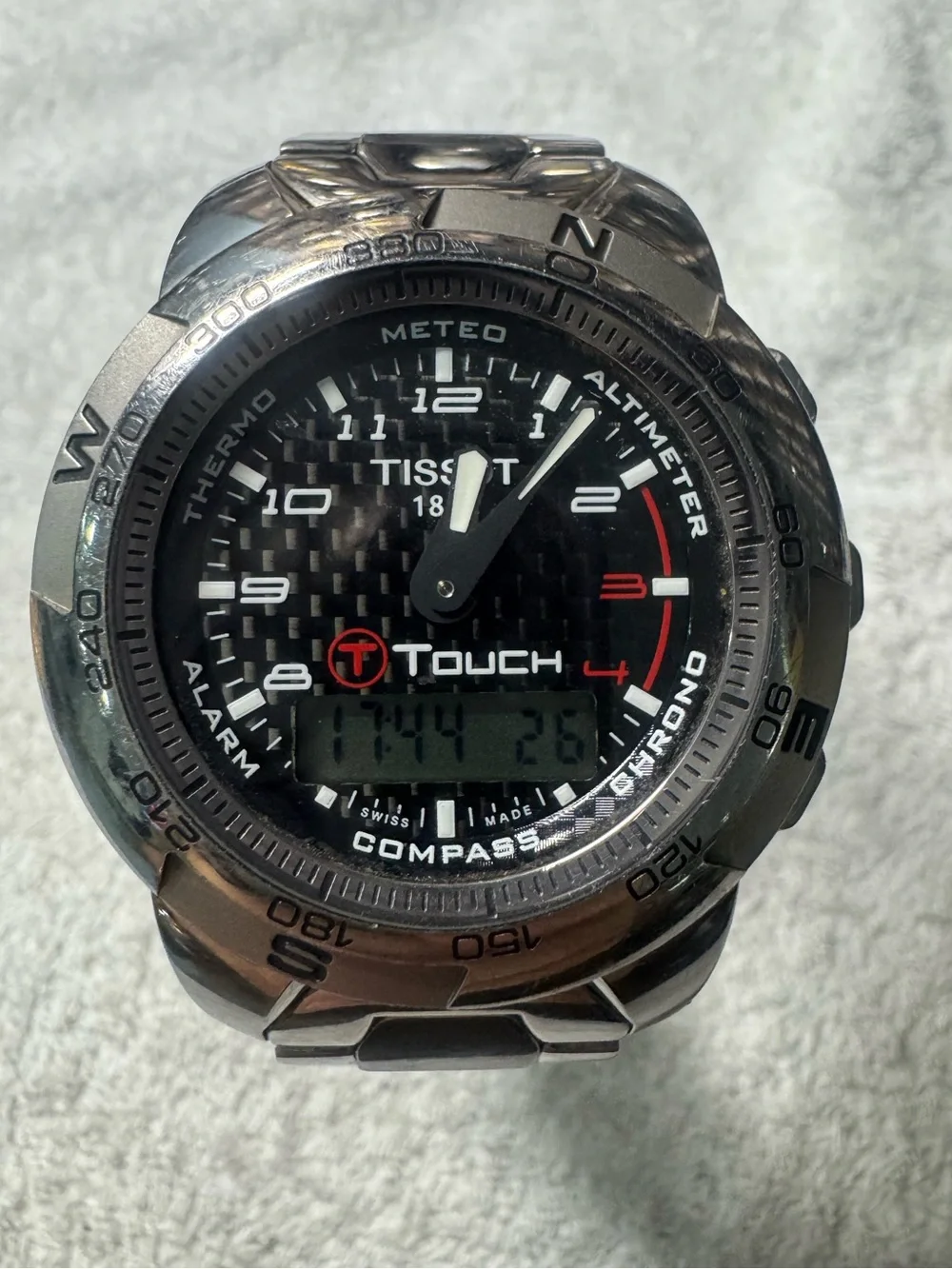 Tissot T-Touch Titanium Watch - Black Dial with Red Accents